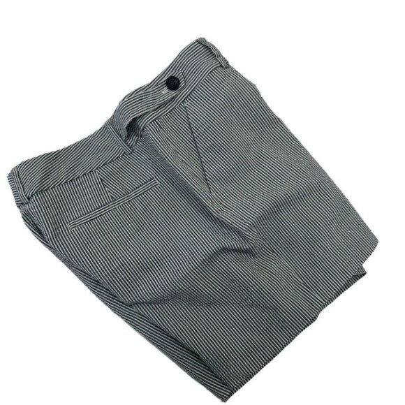 Ann Taylor Women Seesucker Striped Cotton Blend Chino Shorts Size 8 Gray &White - Picture 10 of 12